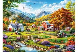 HUADADA 1000 Piece Puzzles for Adults - Country Life - Jigsaw Puzzles for Adults and Kids 1000 Piece Educational Games Colorf