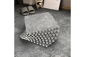 EVERDIJ 10Pcs Interlocking Foam Carpet Tiles, 11.8x11.8 Inch Square Plush Puzzle Foam Floor Mats with Edge, Floor Tiles Soft 