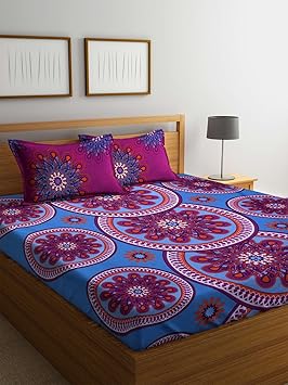 Mafatlal Pink Cotton 120 TC Double Bedsheet with 2 Pillow Covers Double Bed Sheets Top Selling | Quality Cotton Bedsheet