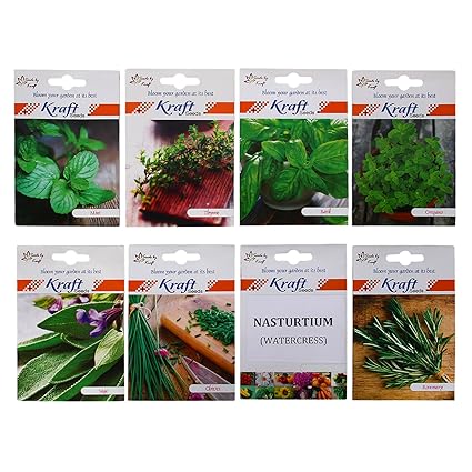 Variety Herb Seeds Combo (Pack of 8) by Kraft Seeds
