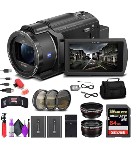 Amazon.com : Sony FDR-AX43 UHD 4K Handycam Camcorder (FDRAX43/B) +