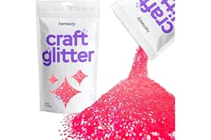 Hemway Craft Glitter Fluorescent Pink 100g Extra Chunky Glitter for Crafts, Resin, Epoxy, Tumbler, Art, Candle, Decorations, 