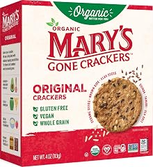 Marys Gone Crackers, Organic Original Crackers - Gluten-Free, NON-GMO, Vegan & Whole Grain, 4 Ounce (Pack of 1)