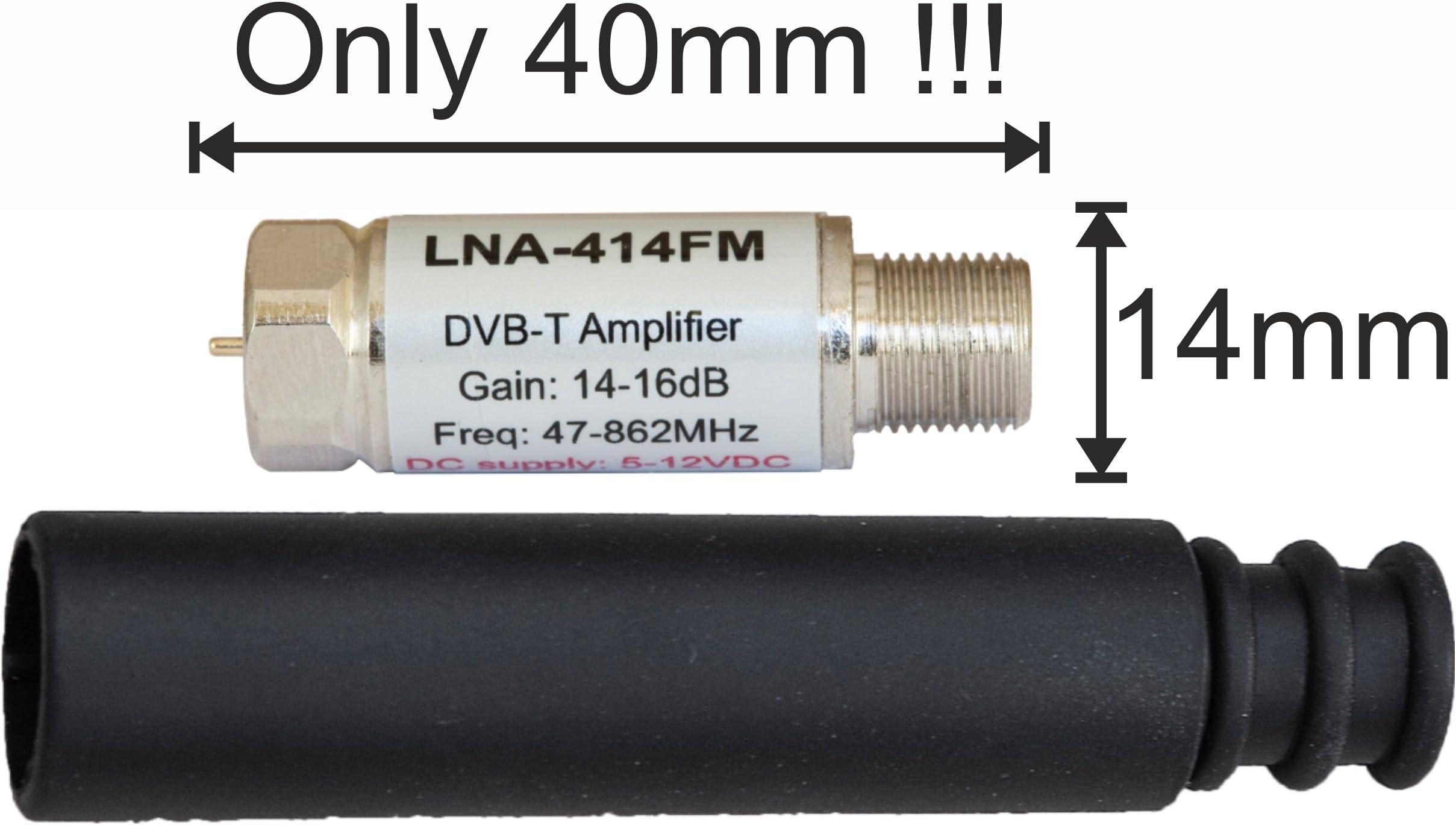 "Bullet" SUPER MINI IN-LINE SIGNAL AMPLIFIER Signal Booster for Freeview Aerials by Unispectra®