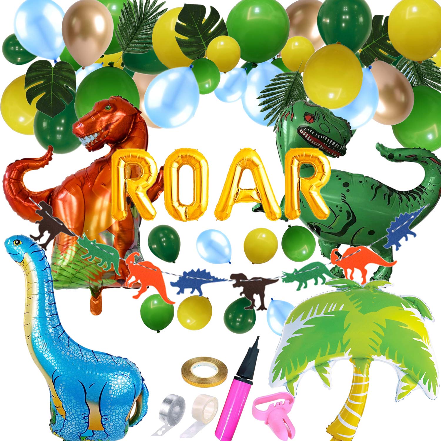 Dinosaur Party Decorations 72 pcs, Dino Party Supplies, Dinosaurs and
