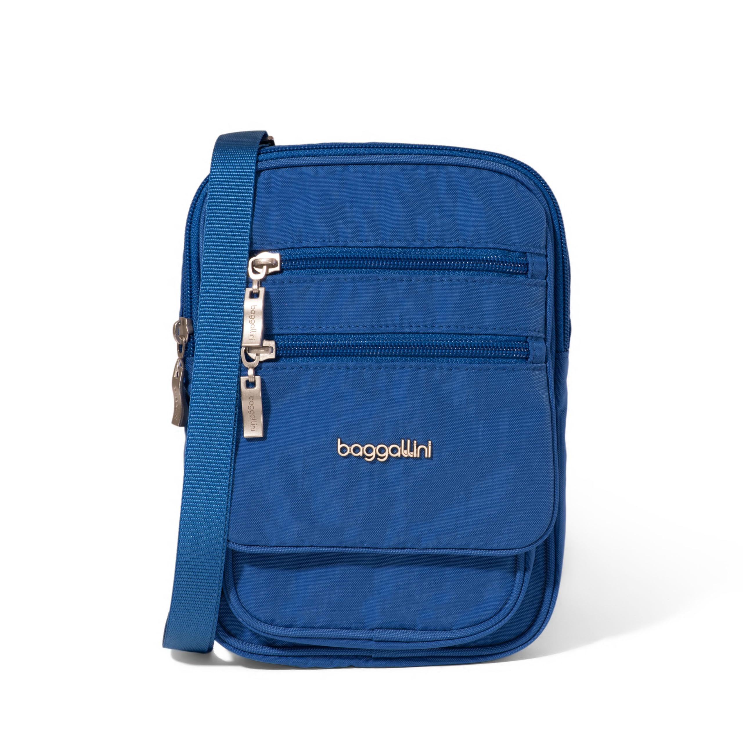 Baggallini Women's Journey Crossbody Bag 9x6 Small Lightweight Nylon Zipped Travel Handbag Phone Passport Purse W/RFID Image