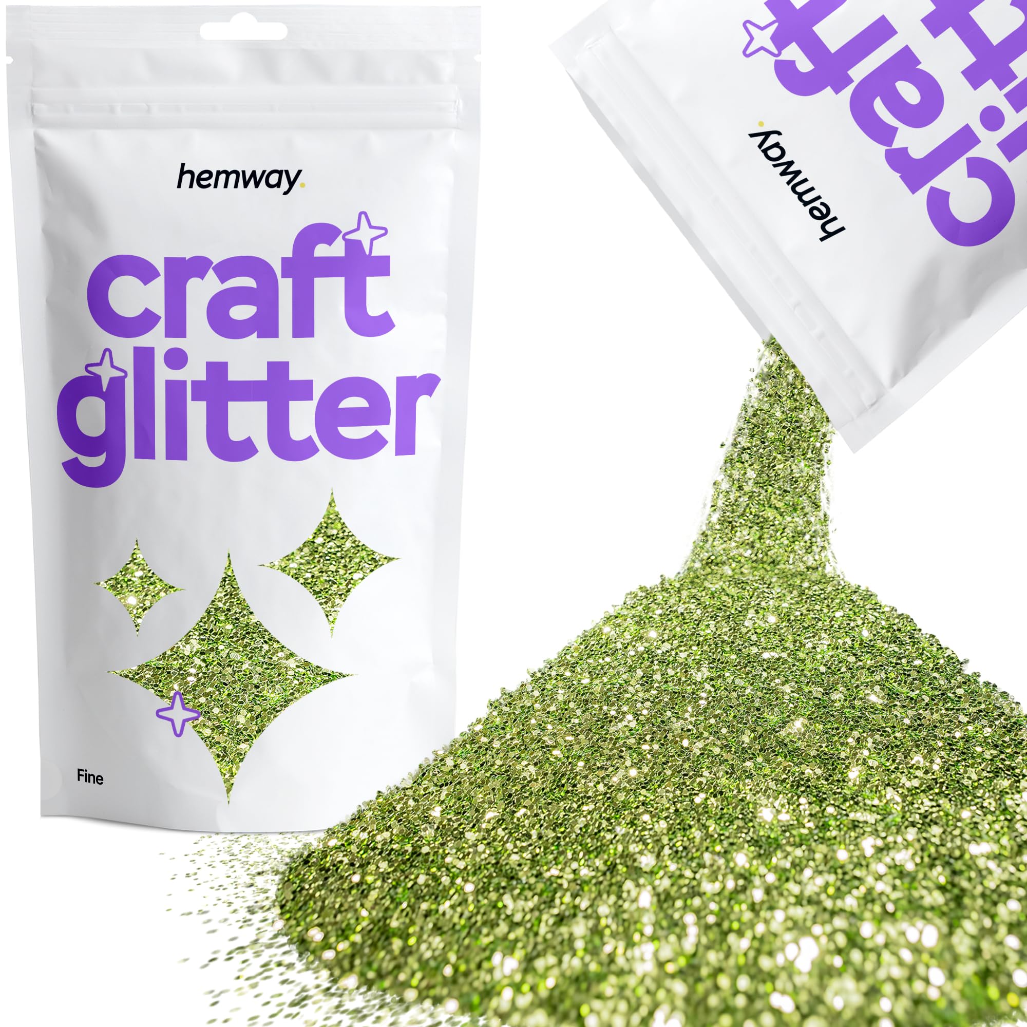 Hemway Craft Glitter Olive Green 100g Fine Glitter for Crafts, Resin, Cosmetic, Nail, Face, Body, Festival, Tumblers, Art, Candle, Crafting