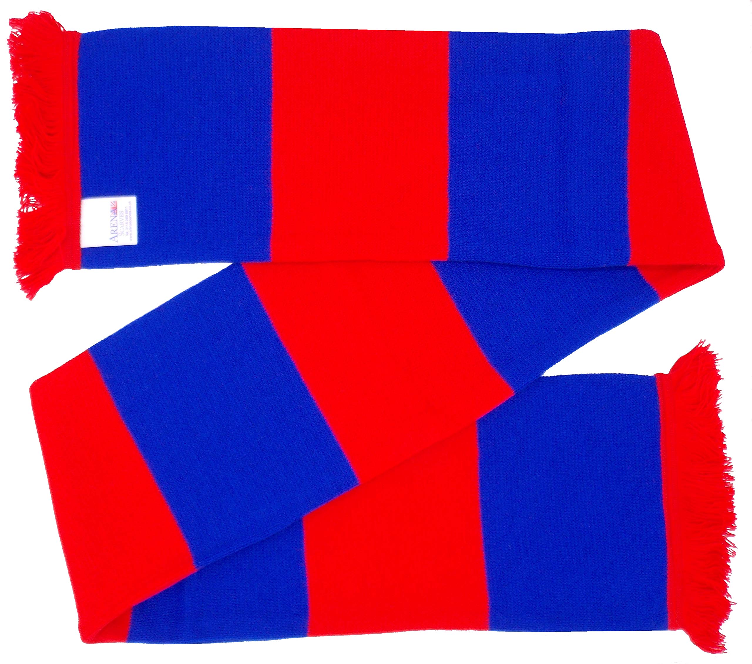 Arena Scarves Crystal Palace Fans Royal Blue and Red Traditional Bar Scarf