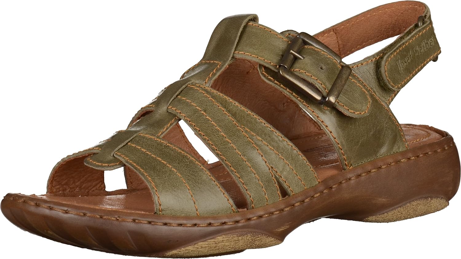 Josef Seibel Ladies Debra 27 Olive Green Flat Sandals Size 8 Amazon.co