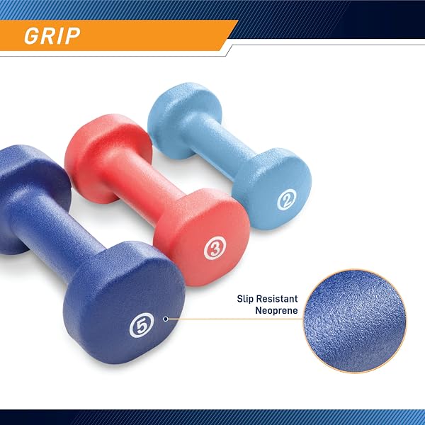 MARCY NEOPRENE DUMBBELL SET (3 PAIRS) WITH CARRYING CASE