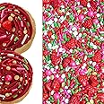 Strawberry & White Shortcake Edible Confetti Sprinkles Cake Cookie Cupcake IceCream Donut Quins - 4oz