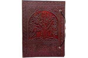 CUERO Leather Journal Refillable Unlined Paper Tree of Life Handmade Leather Journal/Writing Notebook Diary for Men & Women Medium, Gift for Artist gifts for her/him
