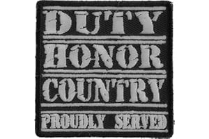 IVAMIS TRADING Duty Honor Country Proudly Served Patch, Patriotic Patches, Iron on Quotes and Sayings for Hats (P3162)