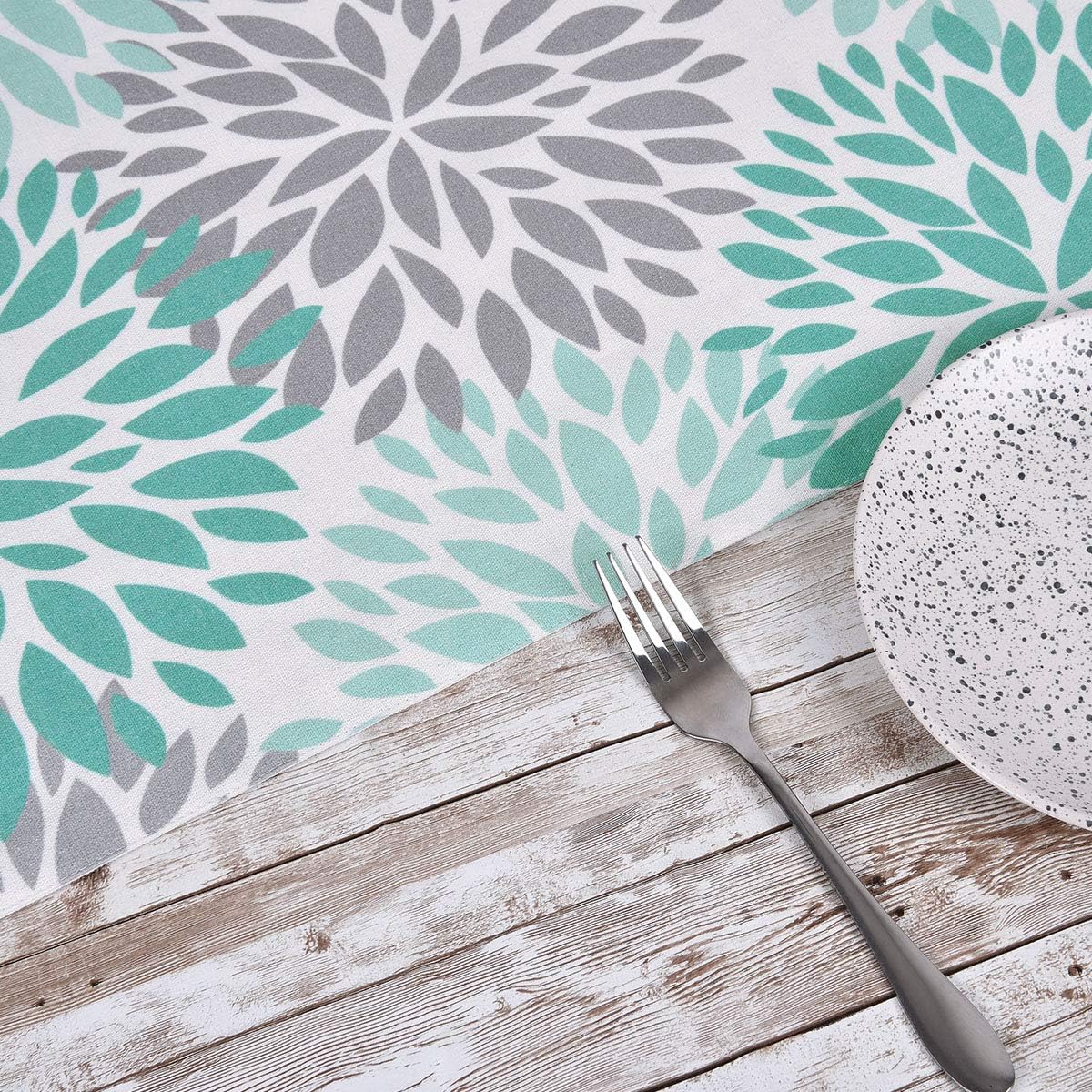 Alishomtll Dahlia Pinnata Table Runner Green and Gray Print Flower Table Runners for Catering Events, Dinner Parties, Wedding, Spring Holiday, Indoor and Outdoor Parties: Home & Kitchen