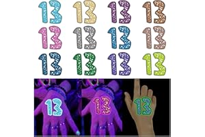 Tuoshei 24 Pcs Glow in Dark 13 tattoo,Concert Merch,13 Temporary Tattoo,Hand tattoo, Star Temporary Tattoos, Concert Accessories for Singer Gifts