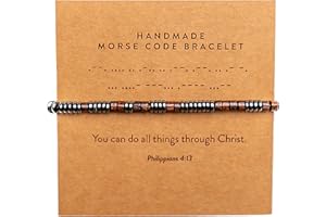 ARK & BAY Christian Morse Code Bracelet | Handmade Adjustable Custom Bible Verse Bracelets For Women & Men | Religious Faith Scripture | Catholic Beaded Jewelry Gift For Encouragement, Inspirational Hidden Message