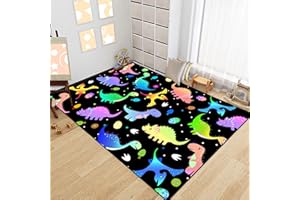 FJKJHKGJ Cartoon Dinosaur Rug - Dinosaur Rugs for Boys Bedroom Living Room - Cute Colorful Dinosaur Print Area Rug Kids Rugs for Bedroom Boys Room Decor Small Dino Rug, 2'×3'