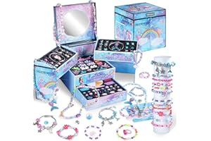 FUNSENLY 2000pcs Charm Beads Bracelet Making Kit for Girls, Jewelry Making Kit for Girls 4-6 8-12, Valentines Day Gift for Kids Girls, Arts and Crafts Girls Toys for Kids Age 4-8 8-12