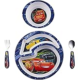 The First Years Disney/Pixar Cars Dinnerware Set - Toddler Plates and Toddler Utensils - 4 Count