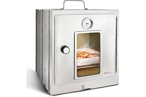 Modern Innovations Portable Camping Oven, Folding Camping Stove for Baking Cinnamon Rolls, Breads, and Muffins, Outdoor Portable Oven for Use with Wood Burning Fire, Propane Stoves, Campers, and More