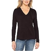 Liverpool Womens Long Sleeve V-Neck Knit Top W/Shirring