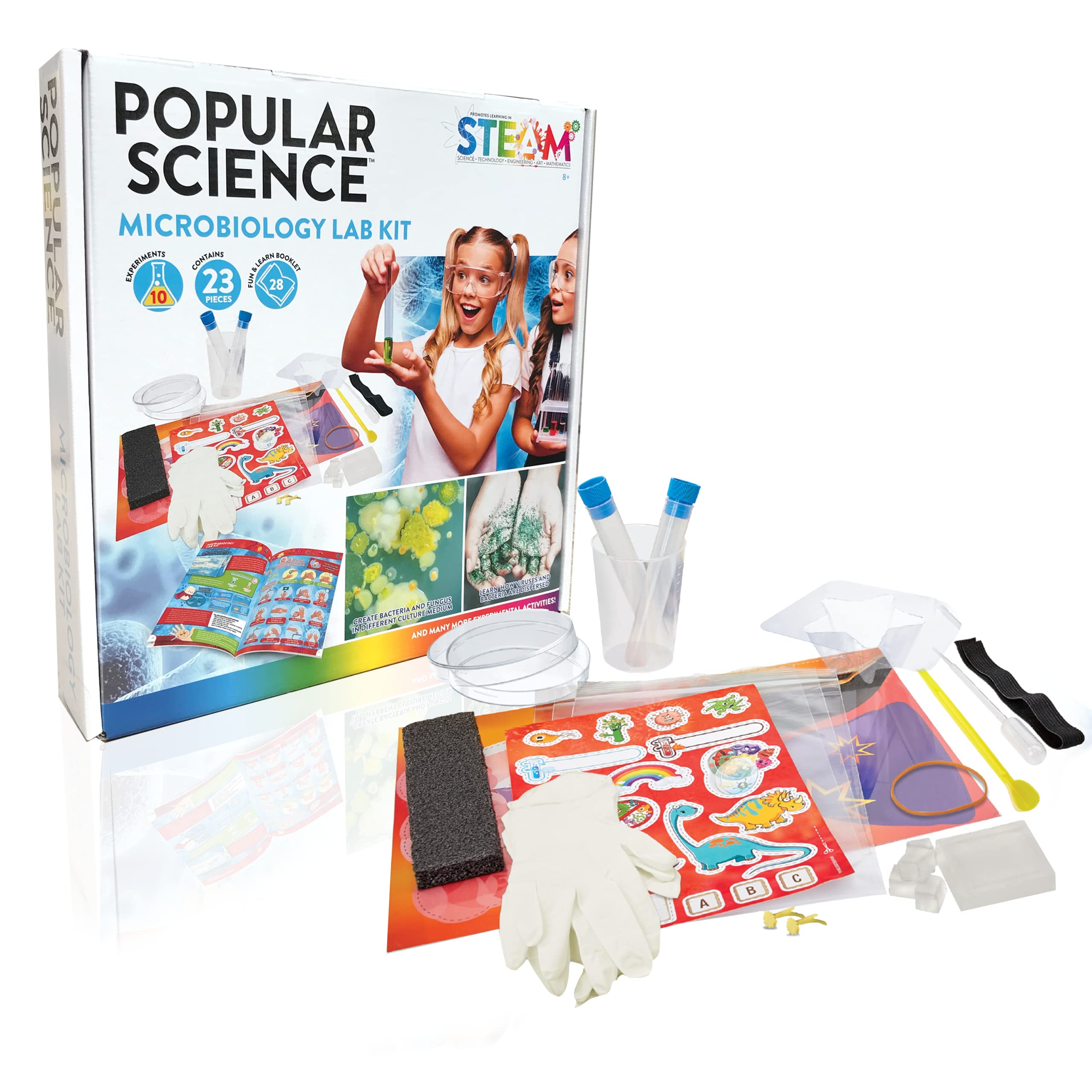 POPULAR SCIENCE Microbiology Lab Science Kit | STEM Toys and Gifts for Educational and Fun Experiments | Home Learning Fab Set for Children Ages 5-12