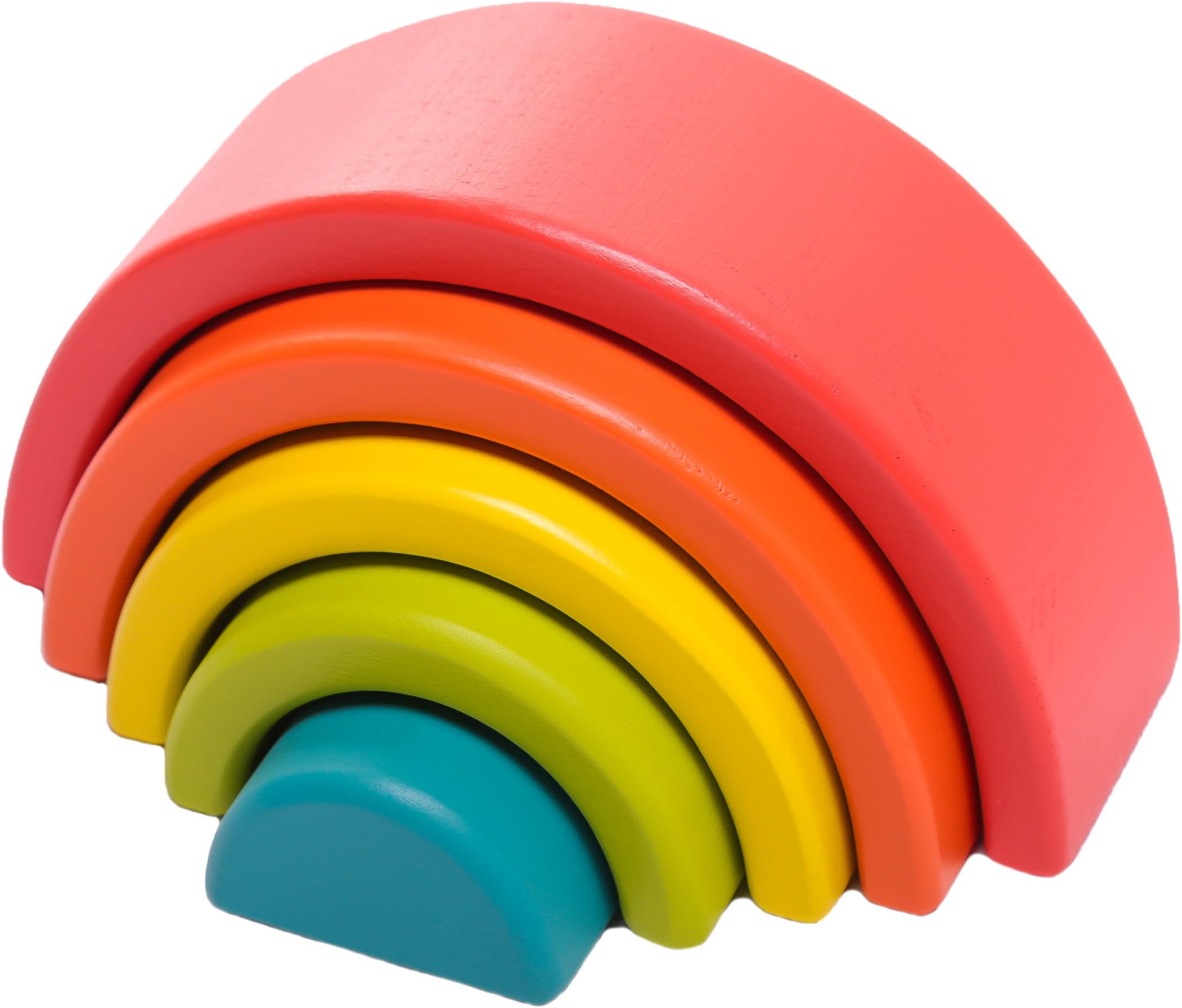 Large Wooden Rainbow Block set - 5 nesting blocks