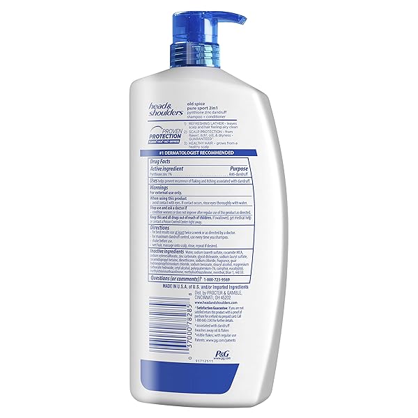 HEAD AND SHOULDERS OLD SPICE PURE SPORT 2-IN-1 ANTI-DANDRUFF SHAMPOO + CONDITIONER 31.4 FL OZ