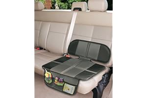 Big Ant Car Seat Protector Nonslip with Mesh Organizer for Infant Baby Cars Seats Waterproof Dog Mat Cover Pad Protects Automotive Vehicle Leather or Cloth Upholstery(Gray)