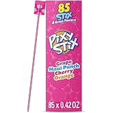 Pixy Stix Sour Candy Powder Straws, Fruit Flavor Mix, 35.7 oz, 85 Ct | Grape, maui punch, cherry, orange powder straws, nostalgic, candy jar, party favors, lunchbox, sharing