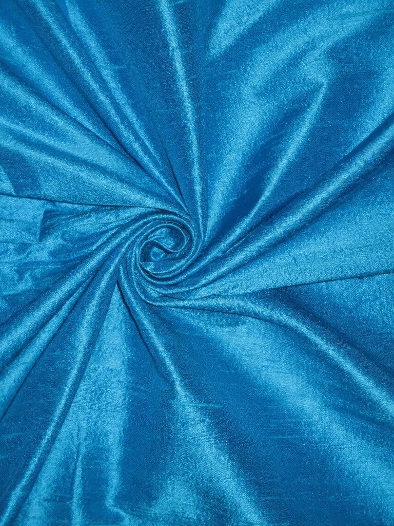 Pure Silk Dupioni Fabric Indian Blue 54" MM1[5] by The Yard