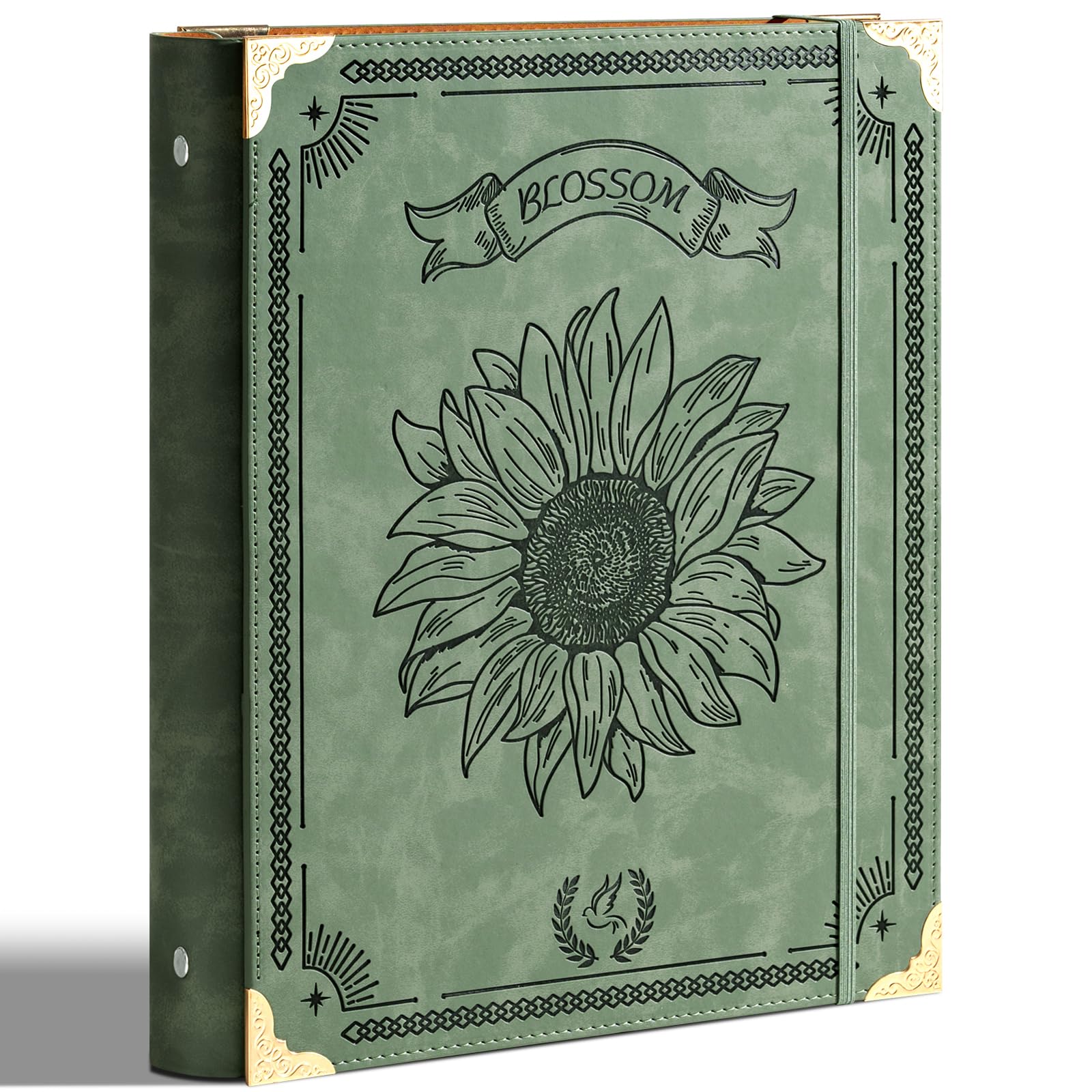 Ovesmusl Sunflower Leather 3 Ring Binder 1 Inch
