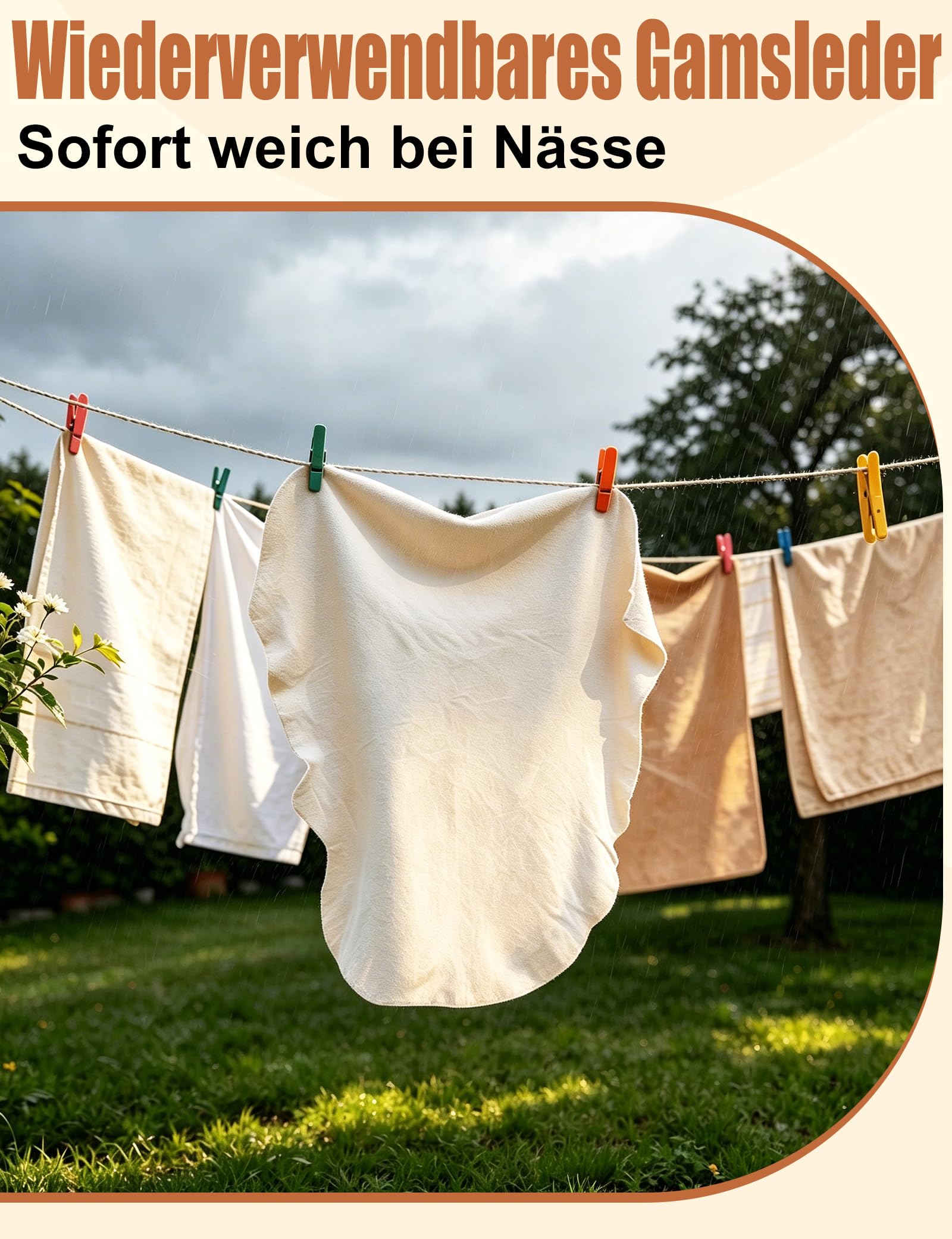 Turnart Auto Reinigungstuch Fensterleder Autoleder Tücher aus echtem Leder (S/50×40cm) 8