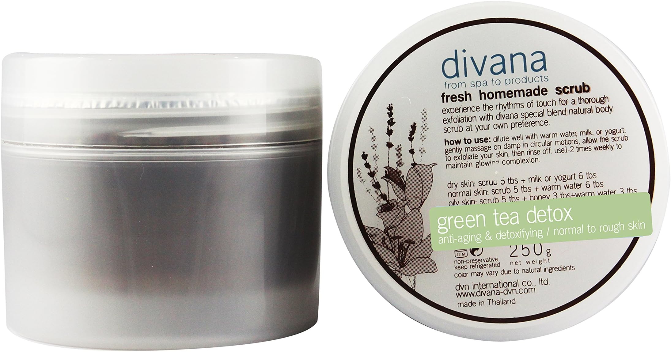 Divana Green Tea Fresh Scrub 250G Medium White