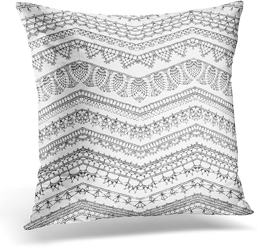 Amazon Com Emvency Throw Pillow Cover Lace Of Crochet Lacy Edges