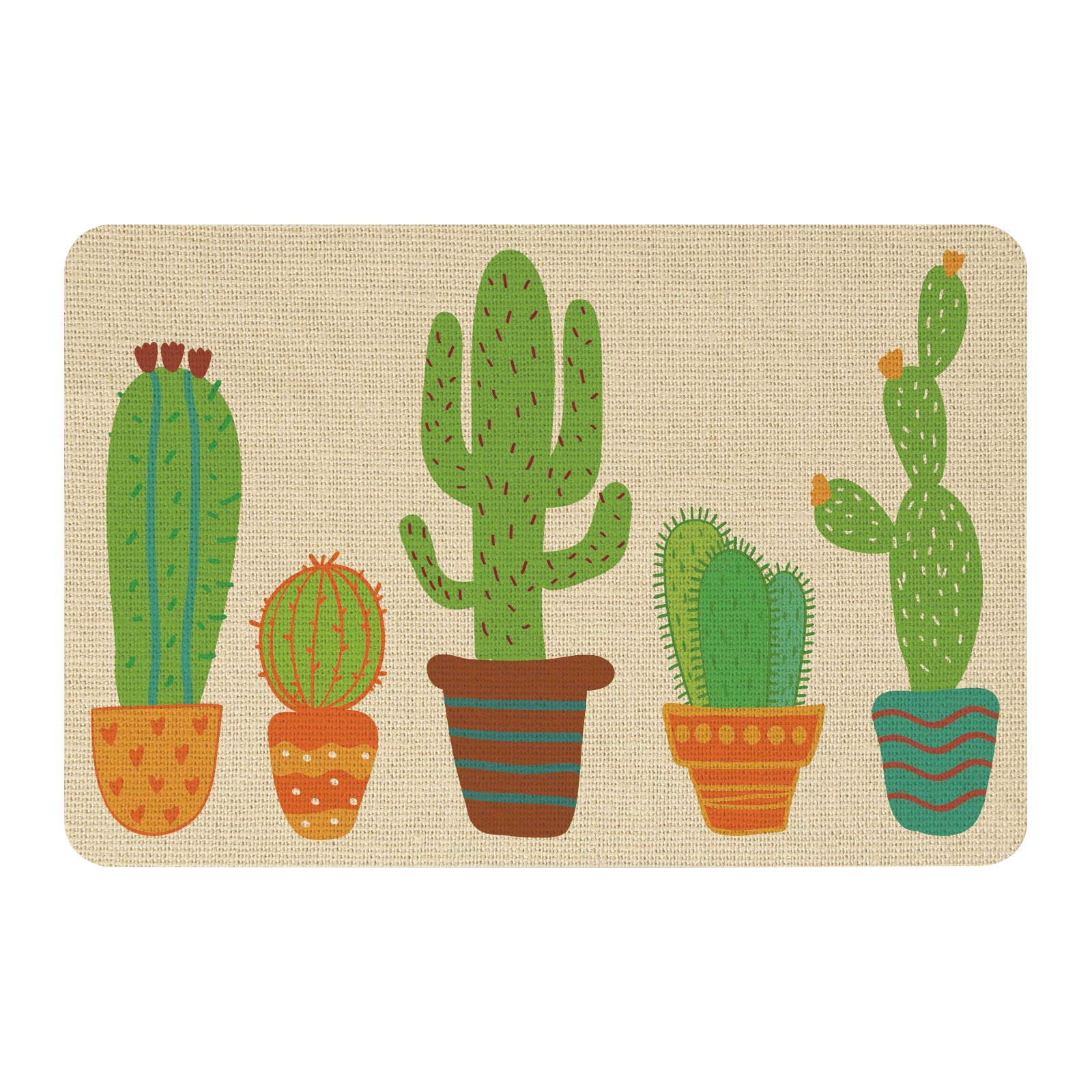 SUPERFINDINGS 40x60cm Home Door Mat with Non Slip Rubber Backing Cactus Ultra Absorb Mud Easy Clean Doormat for Outdoor Indoor Garage Entrance