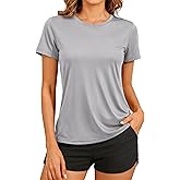 TACVASEN Women's Short Sleeve Workout Shirts UPF 50+ Sun Protection Quick Dry Athletic Tops for Running Gym Tee