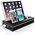 iPad Pro Stand Charger 12.9/9.7 & Apple Watch Stand and iPhone Charging Dock Station,Konsait Multi Device Charger Station for iPad Pro Charging Dock Holder + 6 ports Smart Charger (Black Leatherette)