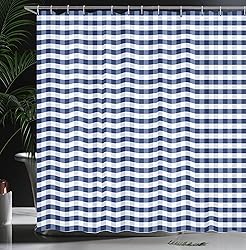 Ambesonne Checkered Shower Curtain, Monochrome