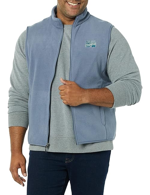 Amazon Essentials Disney | Marvel | Star Wars Men's Polar Fleece Vests, Marvel Comic Logo, X-Large