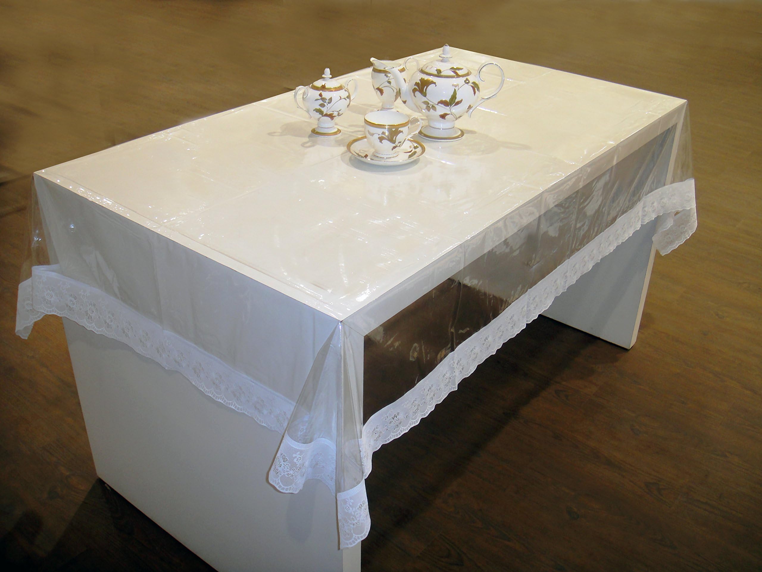 Freelance Transparent Table Cover with Laced Edges - Clear (CTCLRA1)