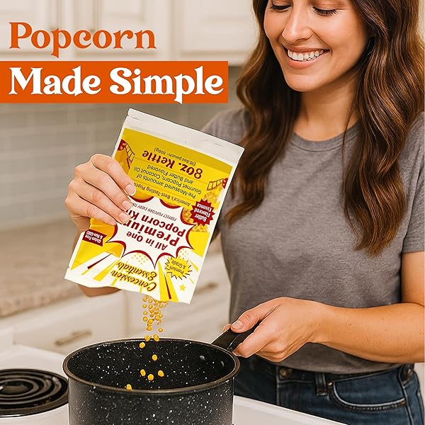 8OZ CONCESSION ESSENTIALS- POPCORN PORTION PACKS – KERNELS, OIL AND SALT -CASE OF 24CT