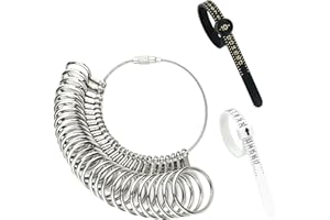 GMLEEY Ring Sizer Measuring Tool 3-in-1 Set Ring Sizing Kit, Ring Sizers for Measuring 0-13 with Half Sizes 27-Piece, 2 Pcs Ring Measurer US Sizer 1-17 with Magnifier for Women Men