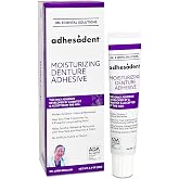 Dr. B Dental Solutions Adhesadent Moisturizing Denture Adhesive - Secure Denture Glue with Strong Grip &amp; Natural Taste - Zinc-Free Dental Adhesive for Dentures, Overdentures - 2.4 oz