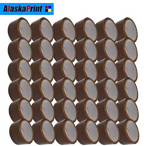 Alaskaprint 36 Rollen 48mm x 66m Braun Paket Klebeband Packet Paketklebeband Paketband Kleberolle Packband für Päckchen und K