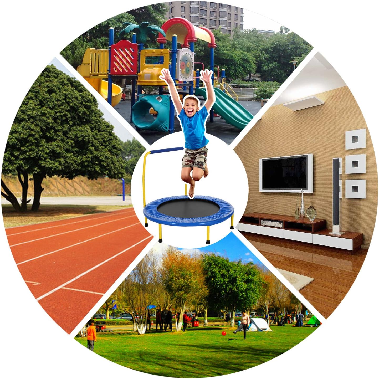 Mini Trampolín 36 para Exteriores / Interiores Seguro y Portátil Profun