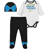 Gerber NFL baby girls 3 Pack Bodysuit Registry Gift Set Footed Pant and Cap