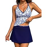 BMJL Womens Two Piece Tankini Bathing Suits with Skirt Tummy Control Swimsuits Modest Swimwear 2025