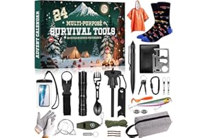 Survival Kit Advent Calendar 2025 Adult Men, Advent Calendar 2025 Adults Men Teen Boys with Emergency Survival Gear Tools Fis