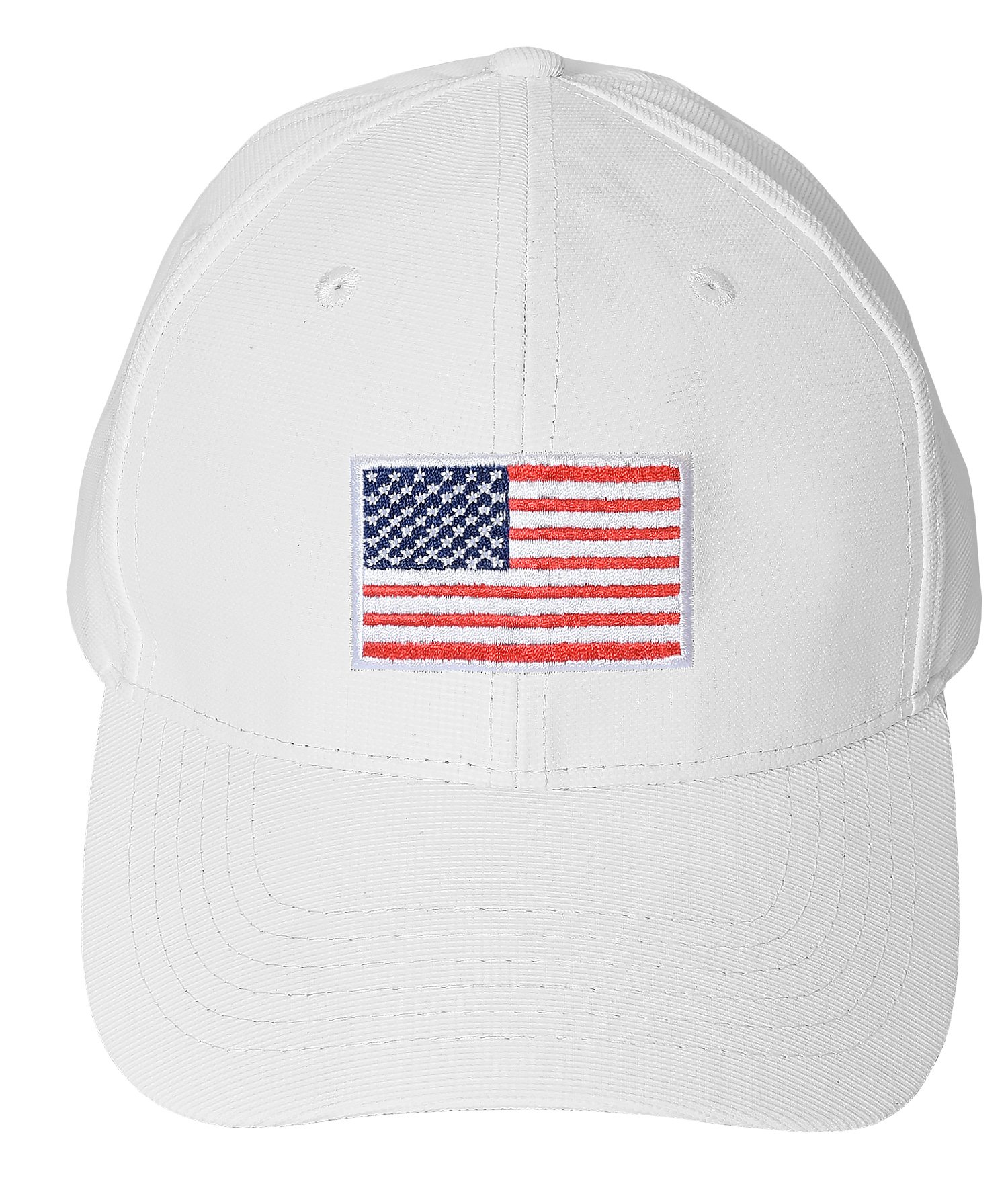 Tirrinia Unisex American Flag Embroidered Baseball Cap Adjustable Sports Golf Cap White